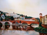 Oil, Ponte Pietra, Verona. 60x80